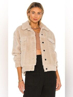 RAILS SHERPA TRUCKER JACKET in Cream White Sz M